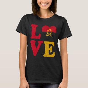 T-shirt Vintage I Love Angola Drapeau Coeur Angolais Racin