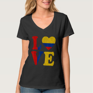 T-shirt Vintage I Love Colombia Drapeau Coeur Colombien Ra