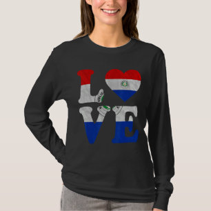 T-shirt Vintage I Love Paraguay Drapeau coeur Paraguayen r