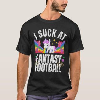 T-shirt Vintage I Suck At Fantasy Football Rainbow Unicorn