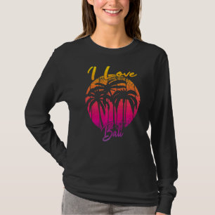 T-shirt Vintage Indonésien Vacances Bali Palm Trees I Lov