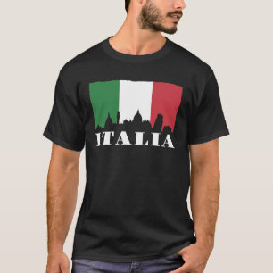T-shirt Vintage Italia Drapeau Italien Italie Skyline Homm