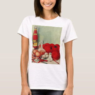 T-shirt Vintage Italien Alimentation Tomate Onions Poivron