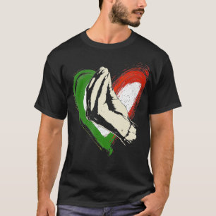 T-shirt Vintage Italien Drapeau Coeur Italie Amour Gesture