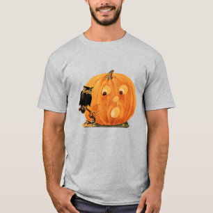 T-shirt Vintage Jack-o'-lantern & Owl
