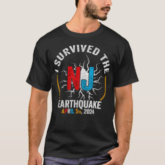 T-shirt Vintage J'Ai Survécu Au Tremblement De Terre De NJ