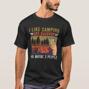 T-shirt Vintage J'Aime Camping Et Bourbon Et Peut-Être 3