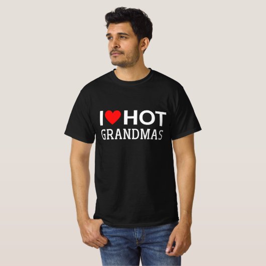 T-shirt Vintage J'aime Grandmas Hot (Devant entier)