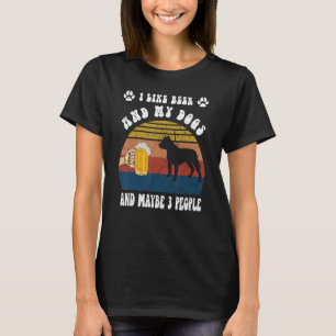 T-shirt Vintage J'Aime La Bière Et Mon Chien À Pois & Peut