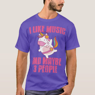 T-shirt Vintage J'Aime La Musique Et Peut-Être 3 Personnes