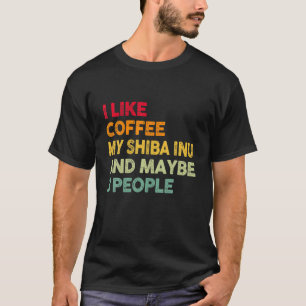 T-shirt Vintage J'Aime Le Café My Shiba Inu Chien Puppy Lo