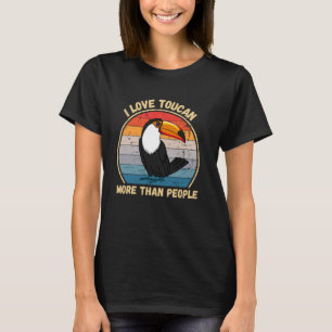 T-shirt Vintage J'aime Toucan plus que les gens Toucan Bir