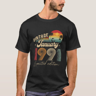 T-shirt Vintage January 1991 Limited Edition 31St Bday Dec