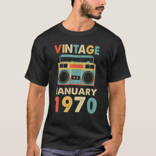 T-shirt Vintage Janvier 1970 Boîte de démarrage de l'ancie