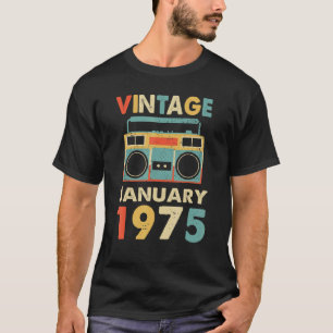 T-shirt Vintage Janvier 1975 Boîte de démarrage de l'ancie
