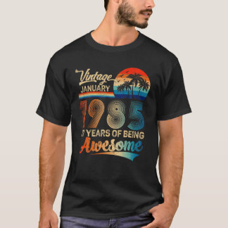 T-shirt Vintage Janvier 1985 37E Anniversaire Être Magnifi