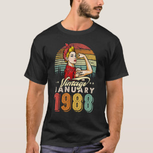 T-shirt Vintage janvier 1988 35e anniversaire 35 ans wo