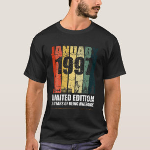 T-shirt Vintage Janvier 1997 Cadeaux Anniversaires 25 Ans