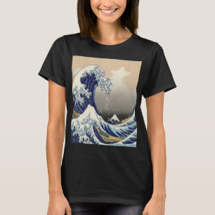 T-shirt vintage japonais art paysage océanique grande vagu