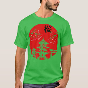 T-shirt Vintage japonais cerisier fleur Sakura arbre Anime