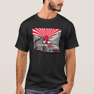 T-shirt Vintage japonais Drifti Voiture Streetwear Retro D