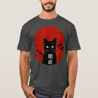T-shirt Vintage japonais style coucher de soleil Chat Kitt