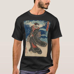 T-shirt Vintage Japonais Yokai Geisha Girl Demon Hannya Yu