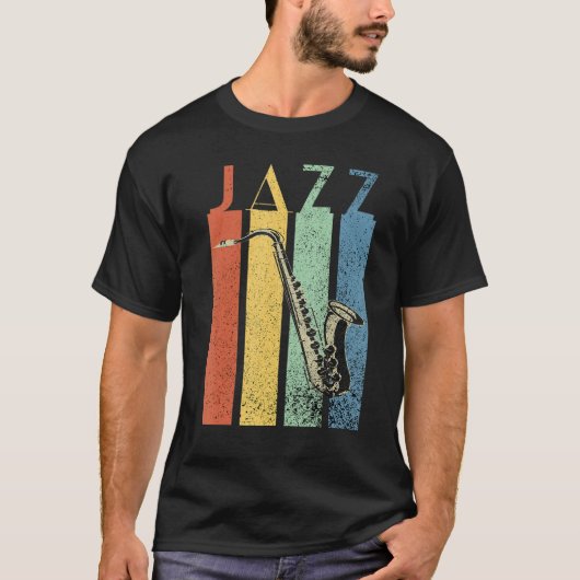 T-shirt Vintage Jazz Saxophonist Classical Music  Saxophon (Devant)