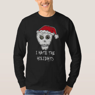 T-shirt Vintage Je déteste les vacances Crâne anti Noël