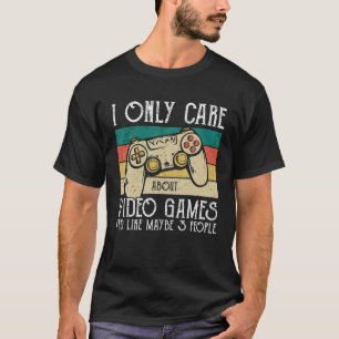 T-shirt Vintage Je me préoccupe uniquement des jeux vidéo