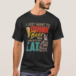 T-shirt Vintage Je Veux Juste Boire De La Bière Et Accroch