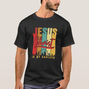 T-shirt Vintage Jésus Christ Est Mon Sauveur Pour Chrétien