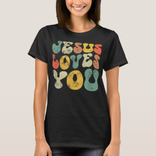 T-shirt Vintage Jésus t'aime Jésus Christian Hommes Femmes