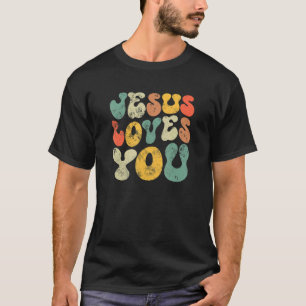 T-shirt Vintage Jésus t'aime Jésus Christian Hommes Femmes