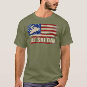 T-shirt Vintage Jet Ski Papa American USA Flag Sports