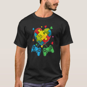 T-shirt Vintage Jeux Vidéo Pièce de Puzzle Autisme Sensibi