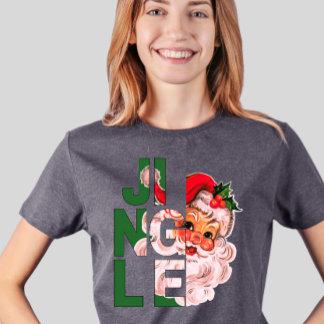 T-shirt Vintage Jingle Bells Père Noël Noël