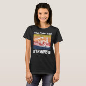 T-shirt Vintage Joue Toujours Avec Trains Trains (Devant entier)