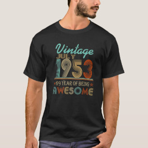 T-shirt Vintage Juillet 1953 69E Anniversaire 69 Ans D'Êt