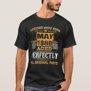 T-shirt Vintage Juillet 1980 41E Anniversaire 41 Ans D'Êt