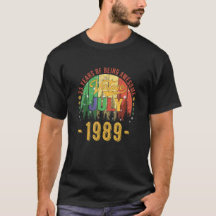 T-shirt Vintage juillet 1989 33 ans 33e anniversaire Aweso