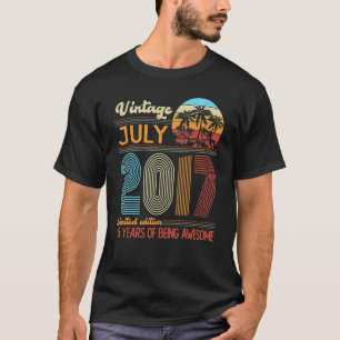 T-shirt Vintage Juillet 2017 5ans 5ème B Jour Décoration