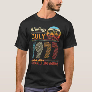 T-shirt Vintage July 1977 45 Years Old 45th Birthday