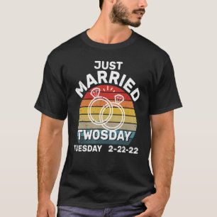 T-shirt Vintage Just Married on TWOSDAY Feb 22 Twos Day We