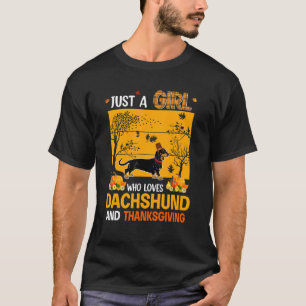 T-shirt Vintage Juste Une Fille Qui Aime Dachshund Et Merc