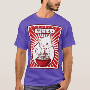 T-shirt Vintage Kawaii Chat Anime Ramencat Anime Retro 296