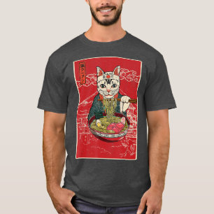 T-shirt Vintage Kawaii Chat Ramen Japonais Cadeaux filles