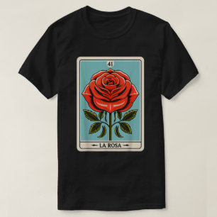 T-shirt vintage La Rosa carte de bingo motif rose