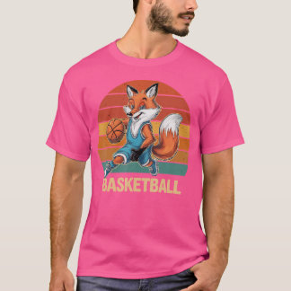 T-shirt Vintage Le Fox Jouant Basketball Les Amoureux Du F
