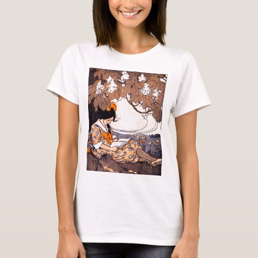T-shirt Vintage Lecture sous un arbre (Devant)